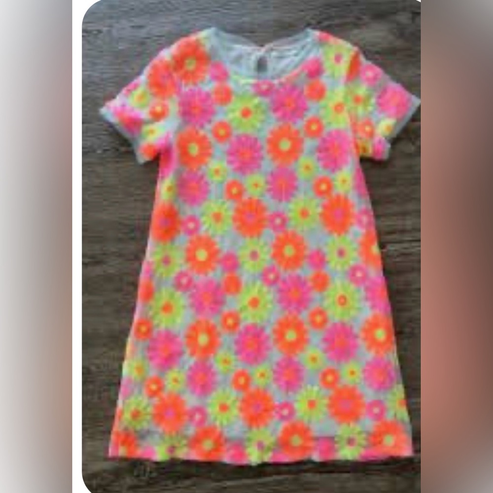 Next Floral Kids Dress - Pink, Orange, Green